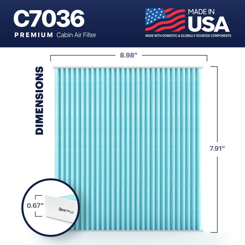 BNX TruFilter C7036 Cabin Air Filter, HEPA 99.97%, Compatible With Hyundai Accent, Genesis Coupe, Tucson, Veloster, Kia Forte, Forte Koup, Forte5, Rio, Rio5, Rondo, Sportage - Image 3